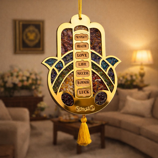 Hamsa Hand Crystal Hanging – Prosperity, Protection & Positive Energy