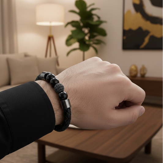 Magnetic Leather Bracelet | Luxury Power & Protection