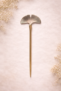 Ginkgo Leaf Gold Hair Pin | Elegant Minimalist Hair Accessory