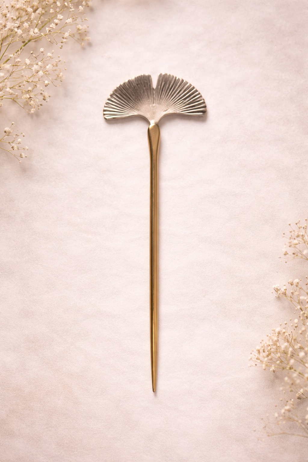 Ginkgo Leaf Gold Hair Pin | Elegant Minimalist Hair Accessory