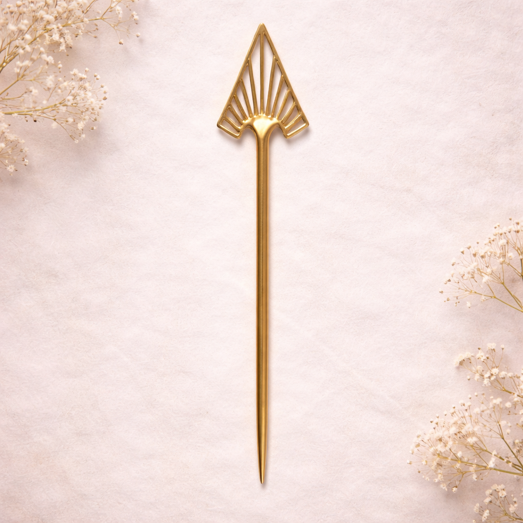 Geometric Gold Hair Pin | Modern Minimalist Statement Hair Accessory