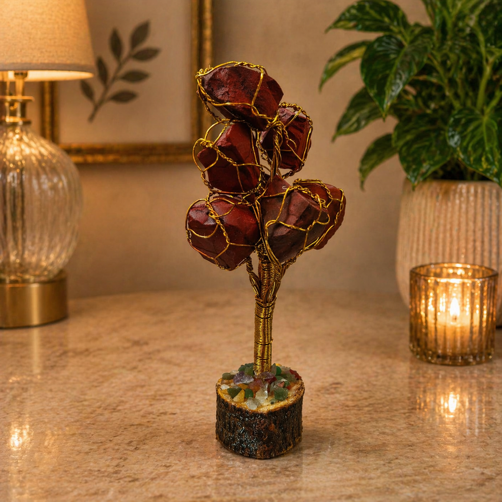Red Jasper Crystal Tree | Handcrafted Strength & Stability Healing Tree