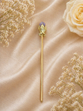 Amethyst Floral Crystal Hair Pin | Gold Finish Luxury Hair Accessory