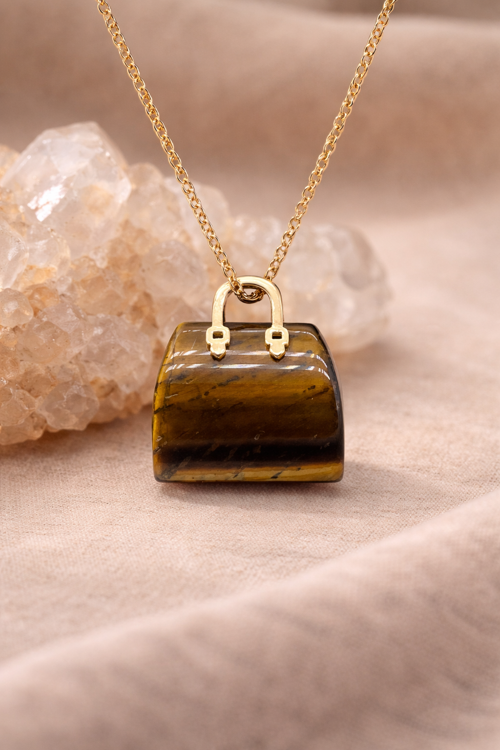 Tiger Eye Energy Purse Charm | Strength, Protection & Good Luck