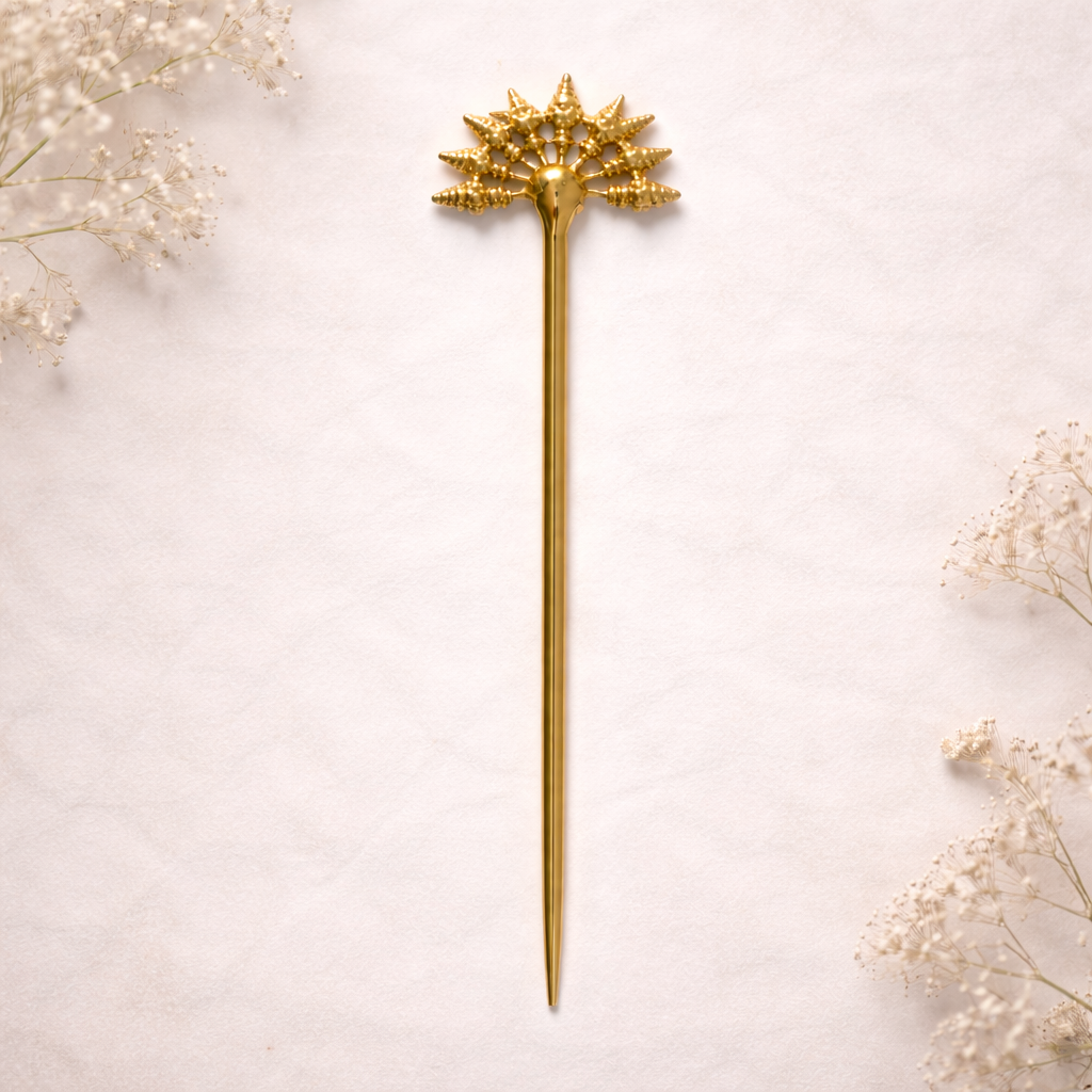 Luxury Gold Hair Pin | Elegant Traditional & Minimal Hair Accessory