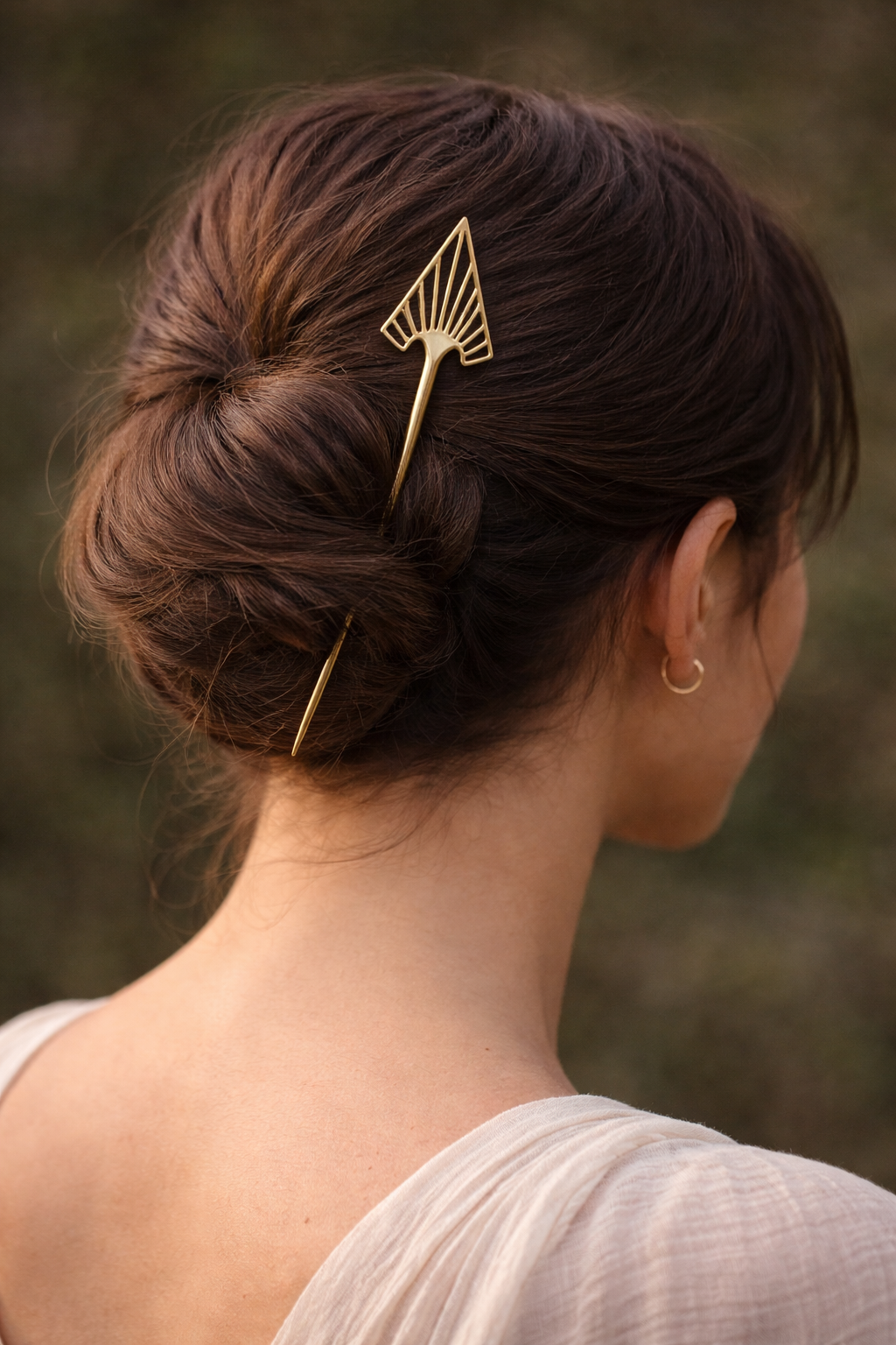 Geometric Gold Hair Pin | Modern Minimalist Statement Hair Accessory