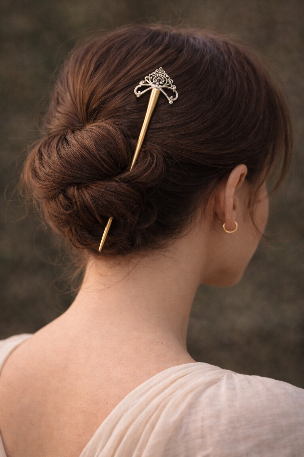 Ornate Crown Gold Hair Pin | Vintage Royal Hair Accessory