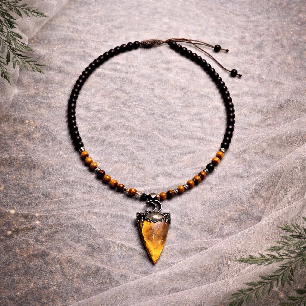 Tiger Eye & Labradorite Necklace | Confidence, Focus & Protection Pendant