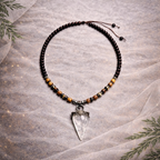 Clear Quartz & Labradorite Necklace | Clarity, Energy Amplification & Protection Pendant