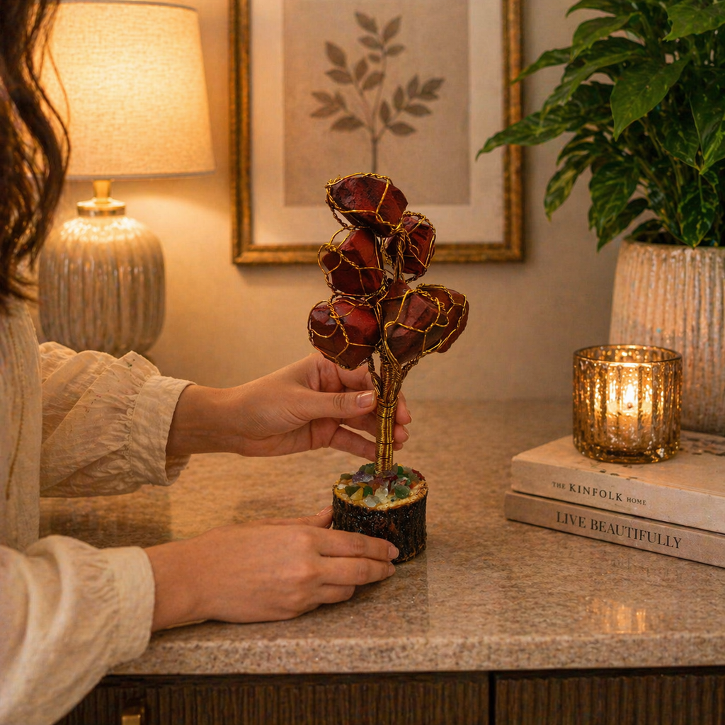 Red Jasper Crystal Tree | Handcrafted Strength & Stability Healing Tree