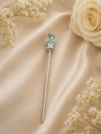 Green Aventurine Floral Crystal Hair Pin – Luxury Healing Hair Accessory