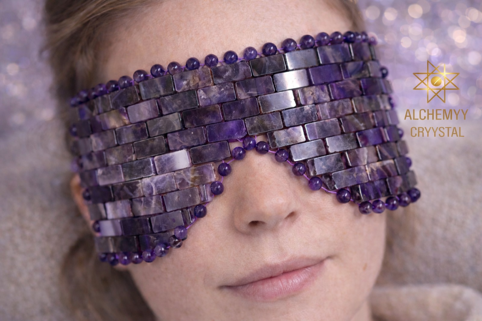 Amethyst Crystal Eye Mask
