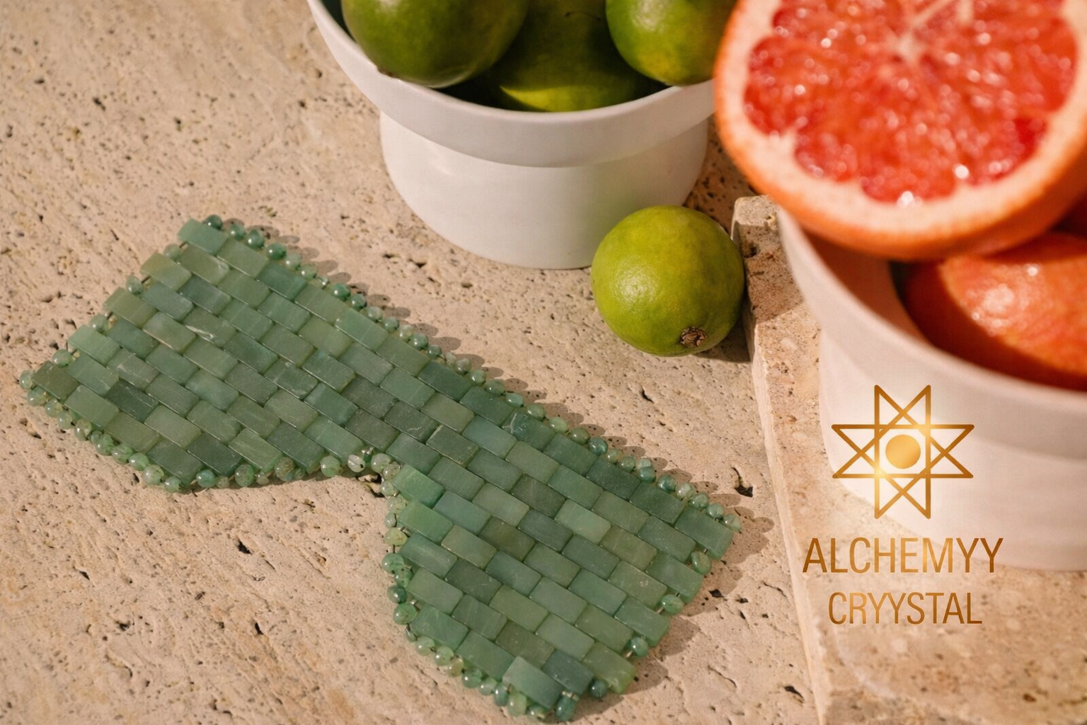 Green Aventurine Crystal Eye Mask