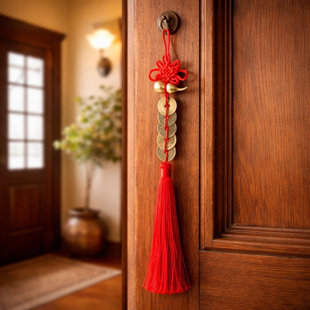 Feng Shui Wu Lou Wall Hanging 5 Lucky Coins | Health, Wealth & Protection Charm