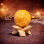 Yellow Calcite Crystal Sphere |Confidence, Clarity & Positive Energy
