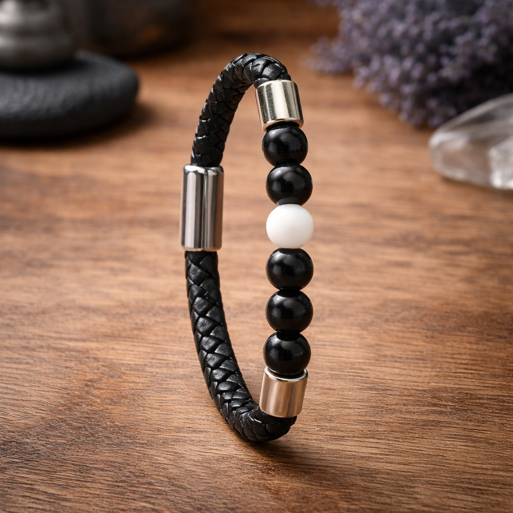 Magnetic Leather Bracelet | Protection, Balance & Power
