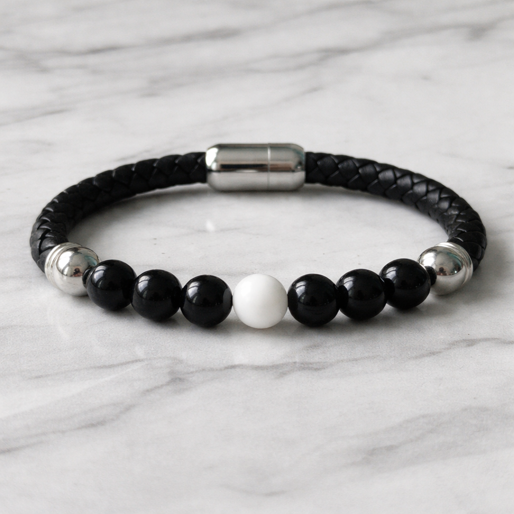 Magnetic Leather Bracelet | Protection, Balance & Power