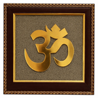 Sacred Om Pyrite Energy Frame | Spiritual Protection & Prosperity Decor