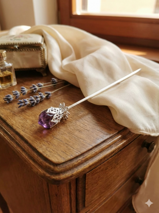 Natural Crystal Rose Flower Hairpin