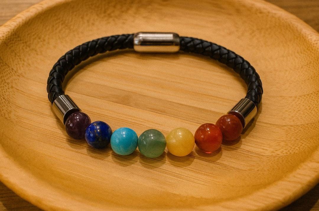7 Chakra Magnetic Leather Bracelet – Energy Balance & Spiritual Alignment